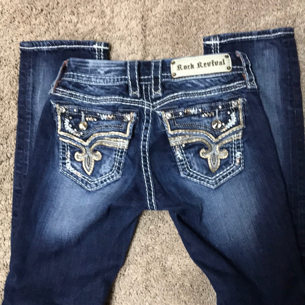 Rock Revival straight leg Jeans. Like New